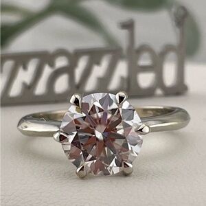 SpecDeal‼️3ct Diamond Solitaire Solid silver 925. Any size Certified